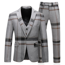 Load image into Gallery viewer, 3 pieces terno masculino slim fit good quality fashion striped mens suits designers 2018 plus size 5xl