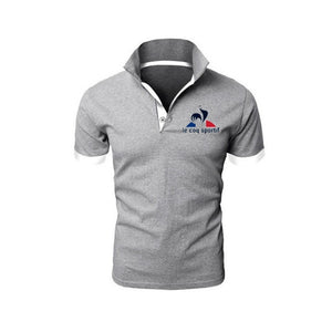 2019 Summer Fashion New Men's Casual Short Sleeve Lapel POLO Shirt / Men's Solid Color Letter Printed POLO Shirt Tops