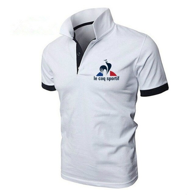 2019 Summer Fashion New Men's Casual Short Sleeve Lapel POLO Shirt / Men's Solid Color Letter Printed POLO Shirt Tops