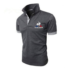 Load image into Gallery viewer, 2019 Summer Fashion New Men&#39;s Casual Short Sleeve Lapel POLO Shirt / Men&#39;s Solid Color Letter Printed POLO Shirt Tops