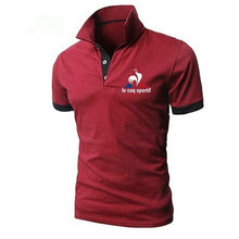 Load image into Gallery viewer, 2019 Summer Fashion New Men&#39;s Casual Short Sleeve Lapel POLO Shirt / Men&#39;s Solid Color Letter Printed POLO Shirt Tops